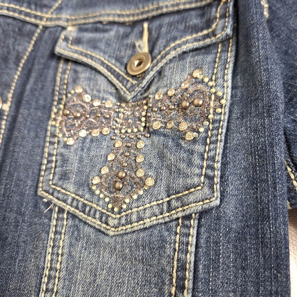 Ethyl Vintage Denim Western core bling Jean jacket. - Picture 6 of 8